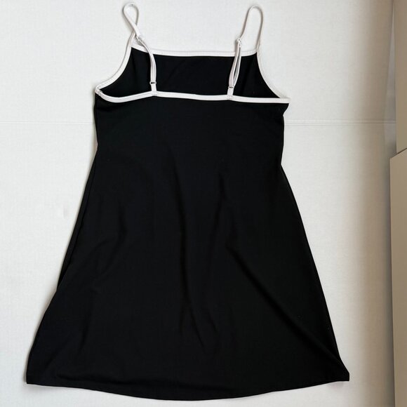 Black Contrast Trim Mini Dress – White Piping, Spaghetti Strap, Butter Bliss - Picture 2 of 2